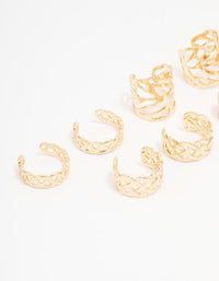 Gold Plated Surgical Steel Roman Leaf Ear Cuff 10-Pack - link has visual effect only