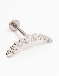 Titanium Cubic Zirconia Crawler Single Flat Back - link has visual effect only