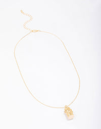 Gold Plated Barrel Pendant Necklace - link has visual effect only