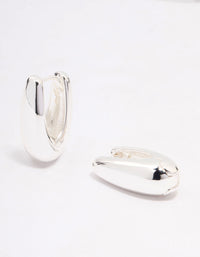 Silver Plated Slim Teardrop Hoop Earrings - link has visual effect only