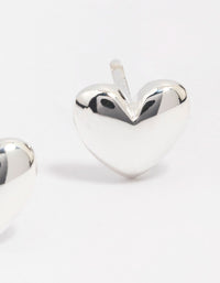 Sterling Silver Puffy Heart Stud Earrings - link has visual effect only