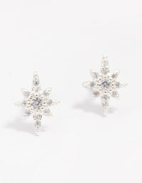 Sterling Silver Cubic Zirconia Mini Star Stud Earrings - link has visual effect only