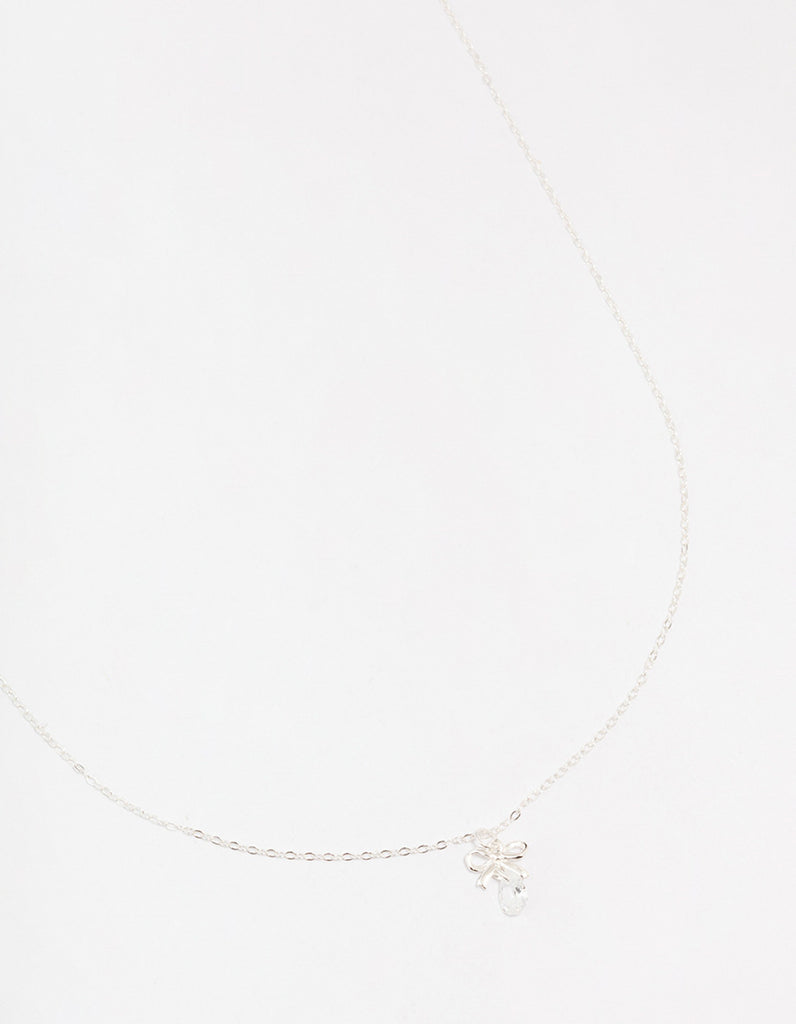 Sterling Silver Bow Pendant Necklace