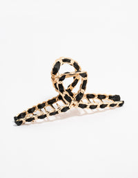 Gold Twisted Fabric Wrap Claw Clip - link has visual effect only