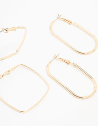 Gold Geometric Hoop Earring 3-Pack - link has visual effect only