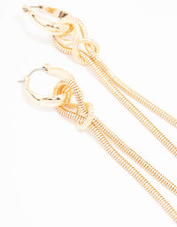 Gold Knotted Chain Drop Earrings - link has visual effect only