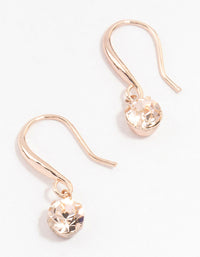 Rose Gold Basic Czech Crystals Drop Earrings - link has visual effect only