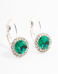 Continental Aqua Bohemia Czech Crystal Halo Silver Stud Earrings - link has visual effect only