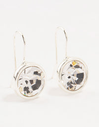 Silver Large Encased Bohemia Czech Crystal Drop Earrings - link has visual effect only