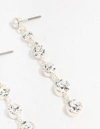 Silver Cascading Czech Crystal Drop Earrings - link has visual effect only