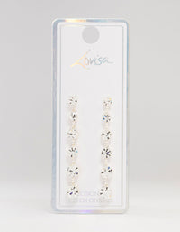 Silver Cascading Czech Crystal Drop Earrings - link has visual effect only