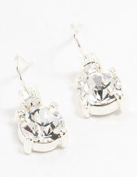 Large Silver Multiple Bohemia  Czech Crystals Drop Earrings - link has visual effect only