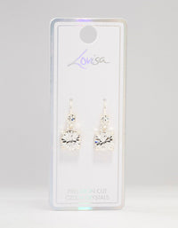 Large Silver Multiple Bohemia  Czech Crystals Drop Earrings - link has visual effect only