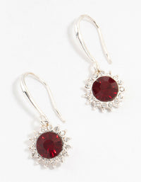 Silver Flower Czech Crystal Drop Earrings - link has visual effect only