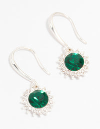 Silver Flower Czech Crystal Drop Earrings - link has visual effect only