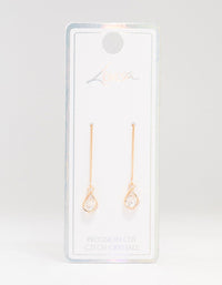 Gold Czech Crystal Pear Thread Through Earrings - link has visual effect only