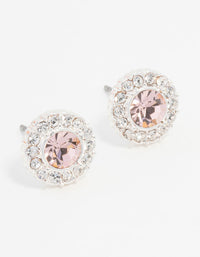 Silver Bohemia Czech Crystal Halo Stud Earrings - link has visual effect only