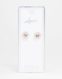 Silver Bohemia Czech Crystal Halo Stud Earrings - link has visual effect only