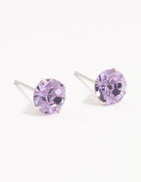 Circular Purple Bohemia Czech Crystal Stud Earrings 7 MM - link has visual effect only