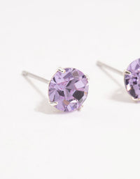 Circular Purple Bohemia Czech Crystal Stud Earrings 7 MM - link has visual effect only