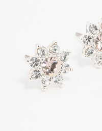 Gold Flower Bohemia Czech Crystal Halo Stud Earrings - link has visual effect only