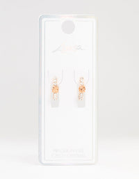 Rose Gold Circle Bohemia Czech Crystal Huggie Earrings - link has visual effect only