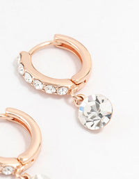 Rose Gold Czech Crystal Drop Huggie Earrings - link has visual effect only