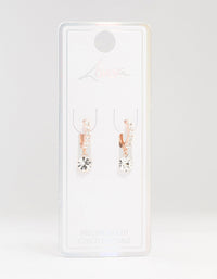 Rose Gold Czech Crystal Drop Huggie Earrings - link has visual effect only