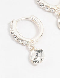 Silver Czech Crystal Drop Huggie Earrings - link has visual effect only