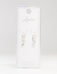 Silver Czech Crystal Drop Huggie Earrings - link has visual effect only