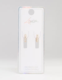 Gold Czech Crystals Huggie Earrings - link has visual effect only