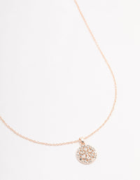 Rose Gold Marquise Czech Crystals  Flower Disc Necklace - link has visual effect only