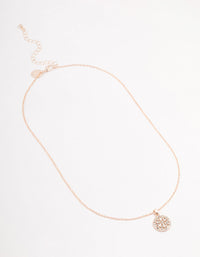 Rose Gold Marquise Czech Crystals  Flower Disc Necklace - link has visual effect only