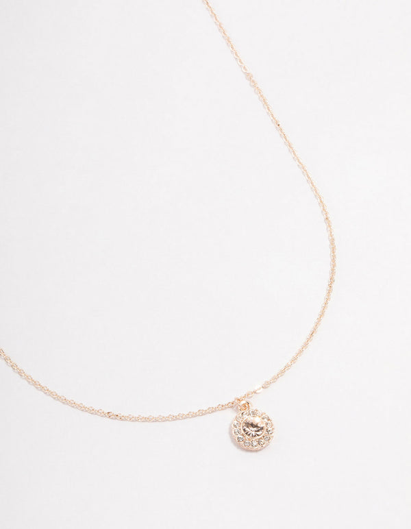 Rose Gold Czech Crystal Necklace