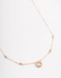 Rose Gold Halo Czech Crystal Necklace - link has visual effect only