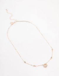 Rose Gold Halo Czech Crystal Necklace - link has visual effect only