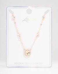 Rose Gold Halo Czech Crystal Necklace - link has visual effect only