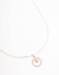 Rose Gold Floating Czech Crystal Circle Necklace - link has visual effect only