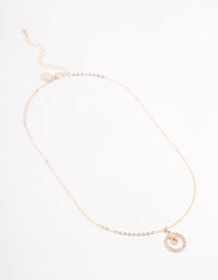 Rose Gold Floating Czech Crystal Circle Necklace - link has visual effect only