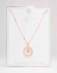 Rose Gold Floating Czech Crystal Circle Necklace - link has visual effect only