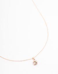 Rose Gold Solitaire Czech Crystal Necklace - link has visual effect only