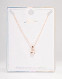 Rose Gold Solitaire Czech Crystal Necklace - link has visual effect only