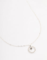 Silver Floating Czech Crystal Circle Necklace - link has visual effect only