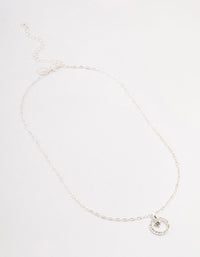 Silver Floating Czech Crystal Circle Necklace - link has visual effect only