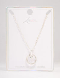 Silver Floating Czech Crystal Circle Necklace - link has visual effect only