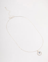 Silver Floating Czech Crystal Circle Necklace - link has visual effect only