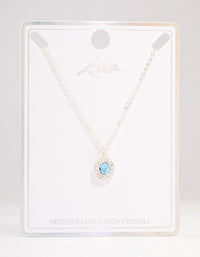 Silver Halo Czech Crystal  Necklace - link has visual effect only