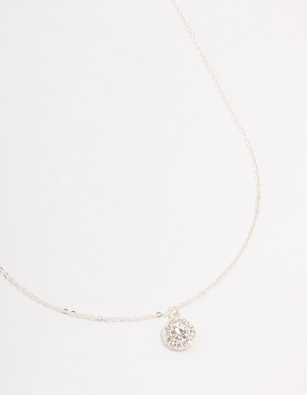 Silver Halo Czech Crystal Necklace