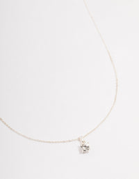 Silver Solitaire Czech Crystal Necklace - link has visual effect only