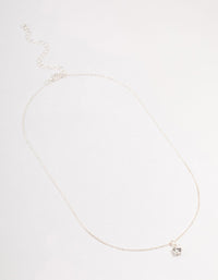 Silver Solitaire Czech Crystal Necklace - link has visual effect only